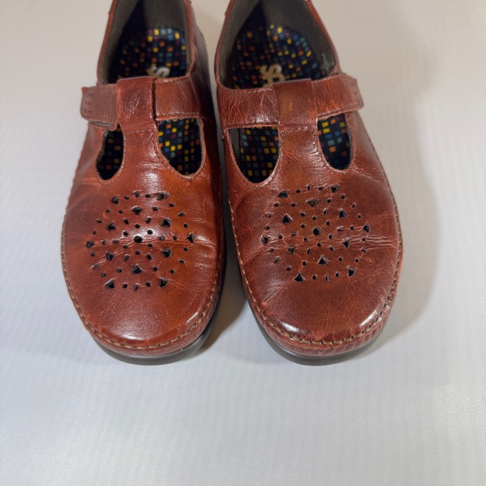 SAS Mary Jane Brown Leather 7.5 Academia Lolita US Tripad Comfort Shoes Y2K 90s - Picture 4 of 13